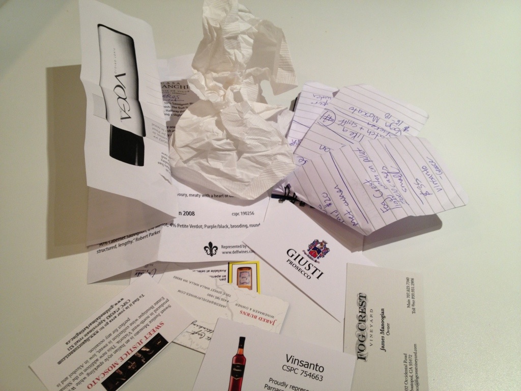 Crumpled Papers and Buisness Cards