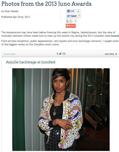 Juno coverage for Avenue Magazine