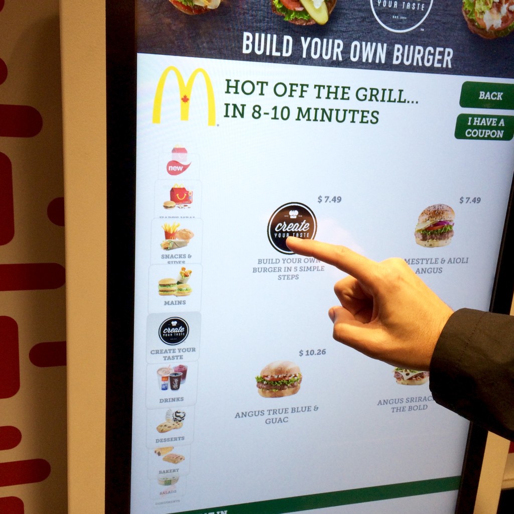 Mcdonalds Kiosk Create Your Taste electronic menu
