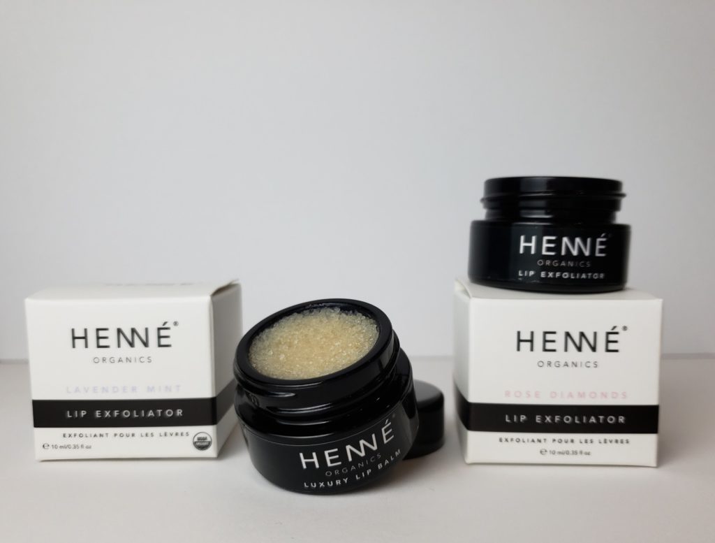 Henné Organics luxury lip balm and lip exfoliator