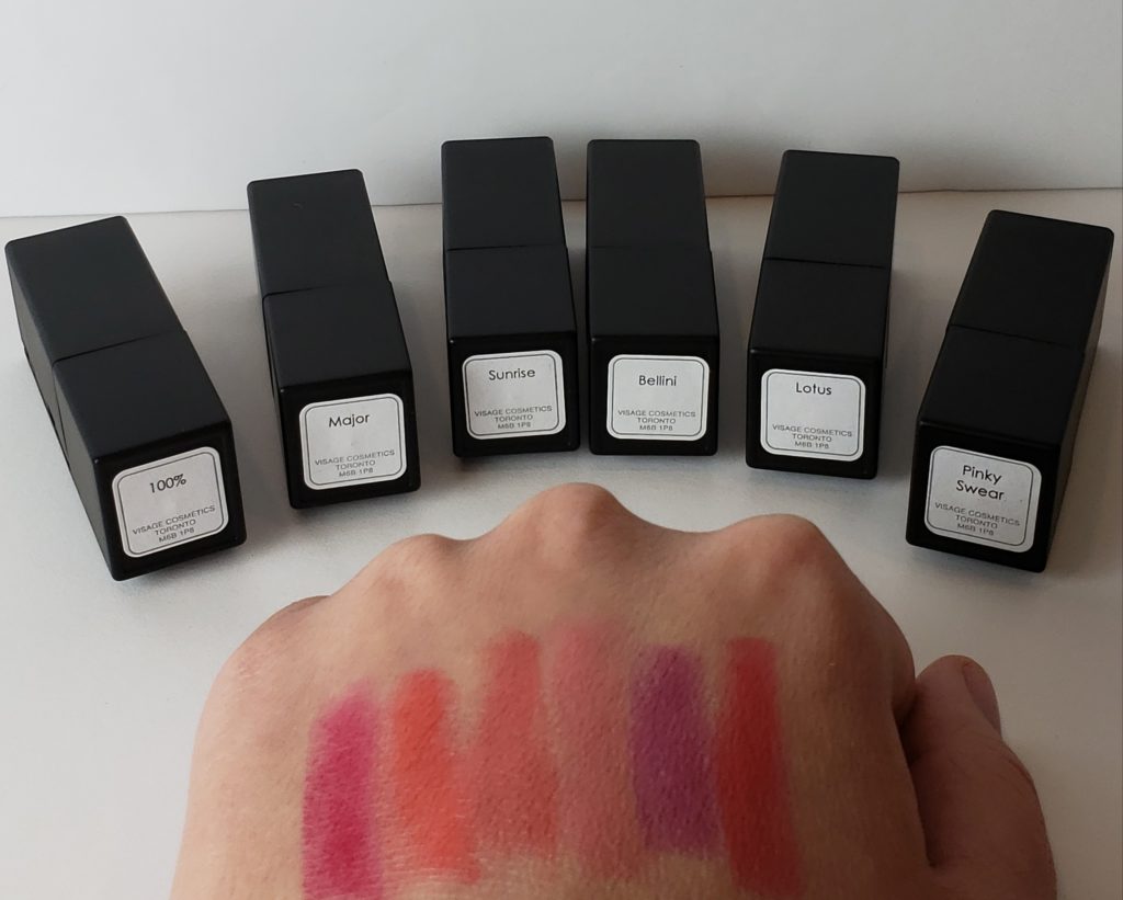 Caryl Baker Visage Lipstick Island heat summer '18 collection colour swatches